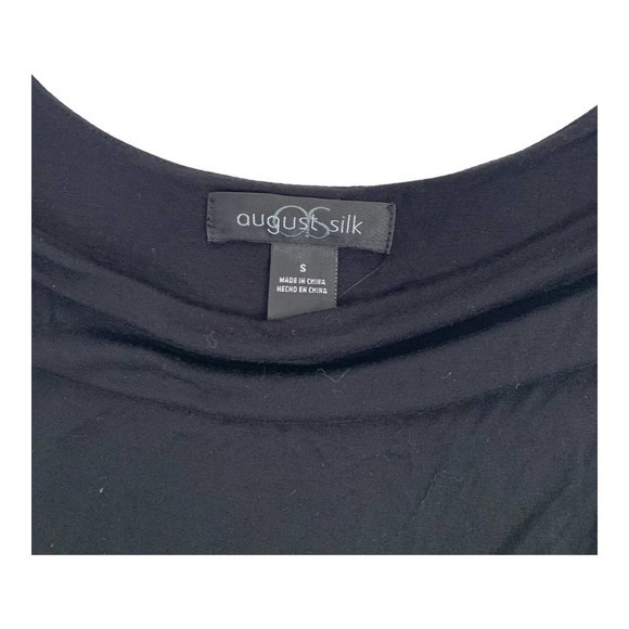 August Silk Black Tank with gold zippers‎ on the shoulders Sz S - Picture 4 of 4